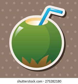 coconut drink theme elements