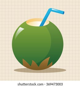 coconut drink theme elements