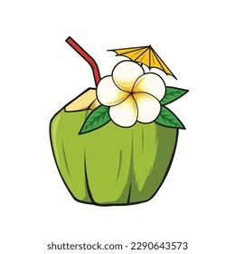 coconut drink vector drawing design