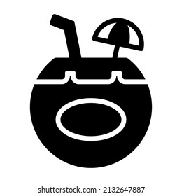 coconut drink vector glyph Icon. Simple Creative vector Line Icon