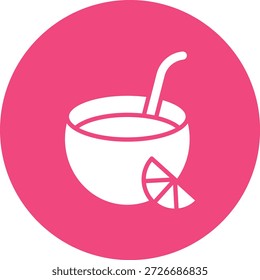 Ilustración de diseño de icono de Vector de bebida de coco
