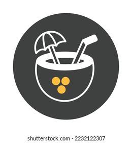 Coconut drink Vector Icon fully editable
