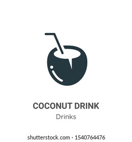 Coconut drink vector icon on white background. Flat vector coconut drink icon symbol sign from modern drinks collection for mobile concept and web apps design.