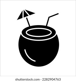 Coconut drink vector icon on white background. Flat vector coconut drink icon symbol sign from modern drinks collection for mobile concept and web apps design. eps 10.
