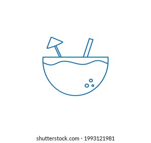 Coconut drink vector icon sign symbol