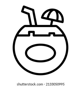 coconut drink vector Line Icon. Simple Creative vector Line Icon