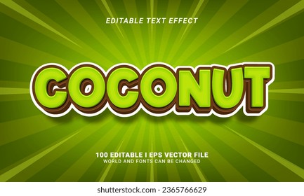 Coconut Editable Text Effect graphic style