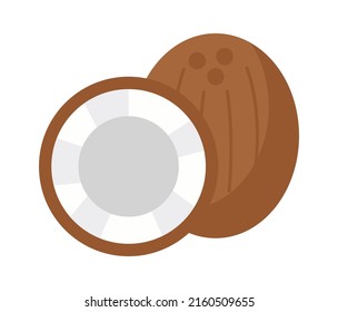 Fruta exótica de coco. Ilustración del vector