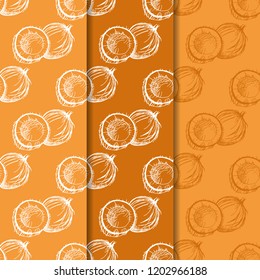 coconut exotic, tropical seamless pattern