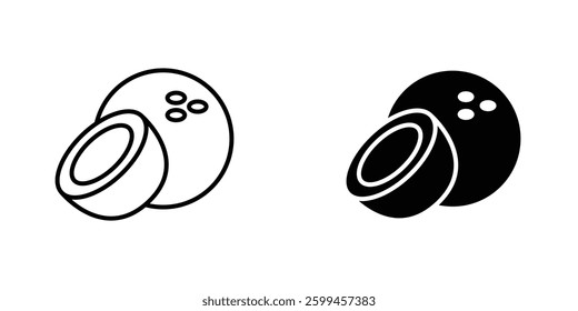 Coconut flat simple vector icons illustration set.