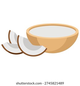 Coconut flour design unique creative concept isolated vector illustration on white background