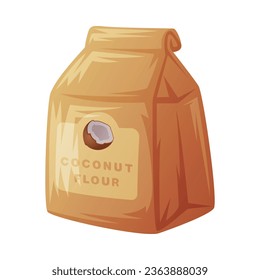 Coconut Flour Package as Organic Food and Product Vector Illustration