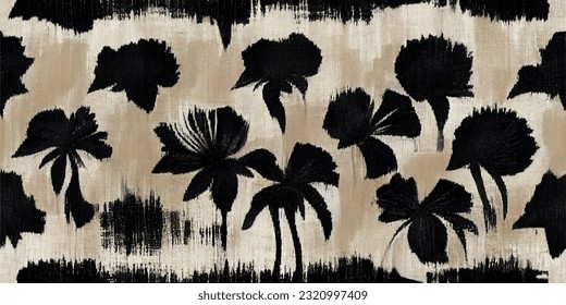 Flor de coco ikat tríbal boho ata los colores de la mueca flor papel de pared sin costura. Motif étnica hecha a mano bello arte Ikat. Arte de fondo étnico abstracto floral rosa. 