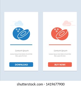 Coconut, Food  Blue and Red Download and Buy Now web Widget Card Template