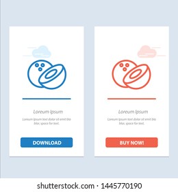 Coconut, Food  Blue and Red Download and Buy Now web Widget Card Template