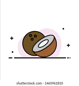Coconut, Food Business Logo Template. Flat Color. Vector Icon Template background