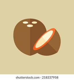 Coconut. Food Flat Icon