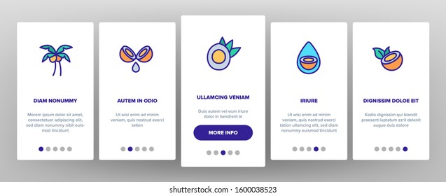 Coconut Food Onboarding Mobile App Page Screen Vector