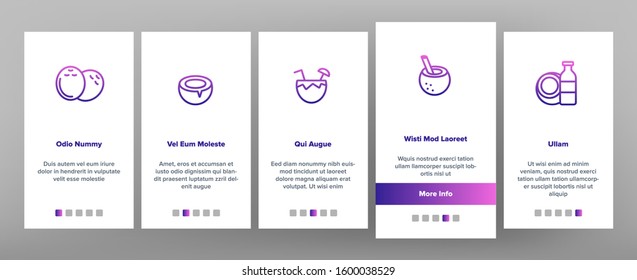 Coconut Food Onboarding Mobile App Page Screen Vector