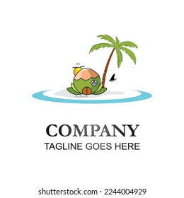 Coconut fruit house logo with a simple and elegant design