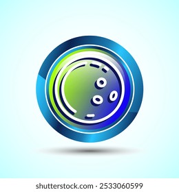 Coconut fruit icon design illustration, Organic fruit icon sign for apps and websites, Glossy Round Button Design