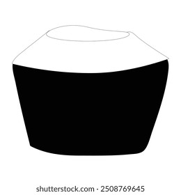 Coconut fruit icon editable, single. Vector illustration of coconut isolated on white background. For kids coloring book.