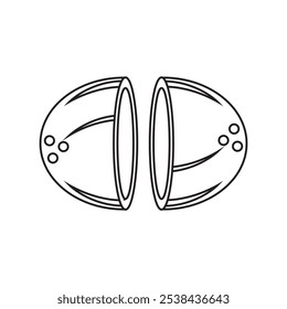 Icono de fruta de coco. fruta fresca aislada sobre fondo blanco. Ilustración vectorial.
