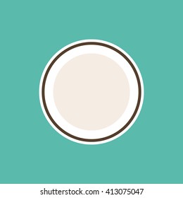 Coconut Fruit Icon on the blue background. Tropical.