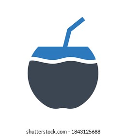 Coconut fruit icon. Simple vector design