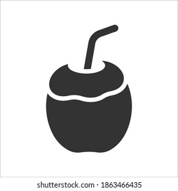 Coconut, fruit icon, vector graphics