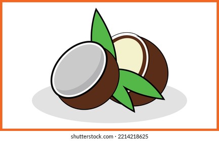 Coconut Fruit Icon and Vector Illustrations, The Green Coconut Fruit Icon Creative Kids, and Green Coconut Fruit Icon Theme Vector Illustration.