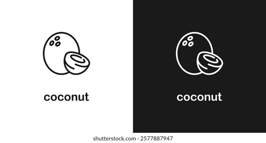 Coconut fruit icon. Coconut vector icon. Coconut symbols for your web design. Fruits icon