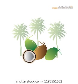 coconut  fruit icon.vector illustration.eps10.