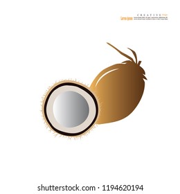 coconut  fruit icon.vector illustration.eps10.