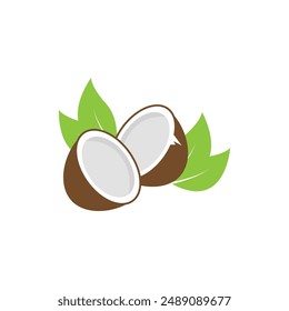 Coconut fruit illustration flat design