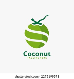 Coconut fruit logo design vector