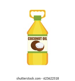 coconut fruit and coconut oil concept. vector illustration