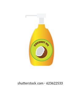 coconut fruit and coconut oil concept. vector illustration