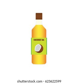 coconut fruit and coconut oil concept. vector illustration