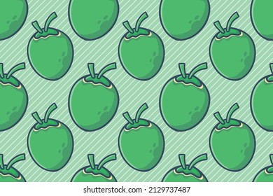 coconut fruit seamless pattern illustration 