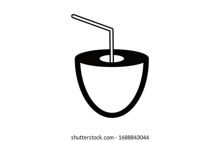 Coconut, coconut fruit, coconut shell, half coconut, tropical fruit free vector icon