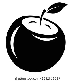 coconut, fruit, silhouette, black, tropical, summer, nut, palm, nature