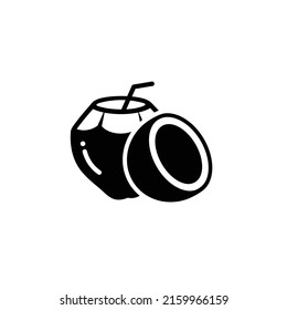 Coconut fruit simple flat icon
