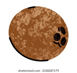 fruta de coco, ilustración simple en dibujo plano abstracto, comida saludable