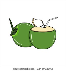 coconut fruit vector design illustration