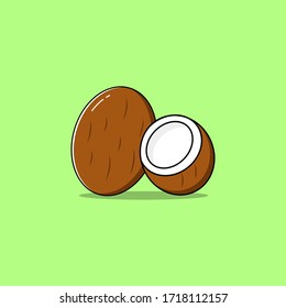 coconut fruit vector icon illustration 