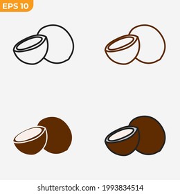 coconut fruits icon symbol template for graphic and web design collection logo vector illustration