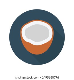 coconut glyph flat vector icon