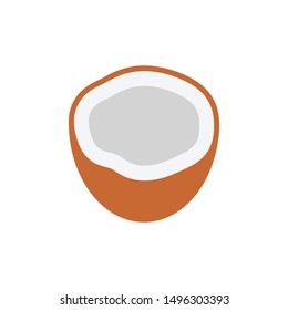 coconut glyph flat vector icon