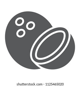 Coconut glyph icon, fruit and coco, tropical sign, vector graphics, a solid pattern on a white background, eps 10.